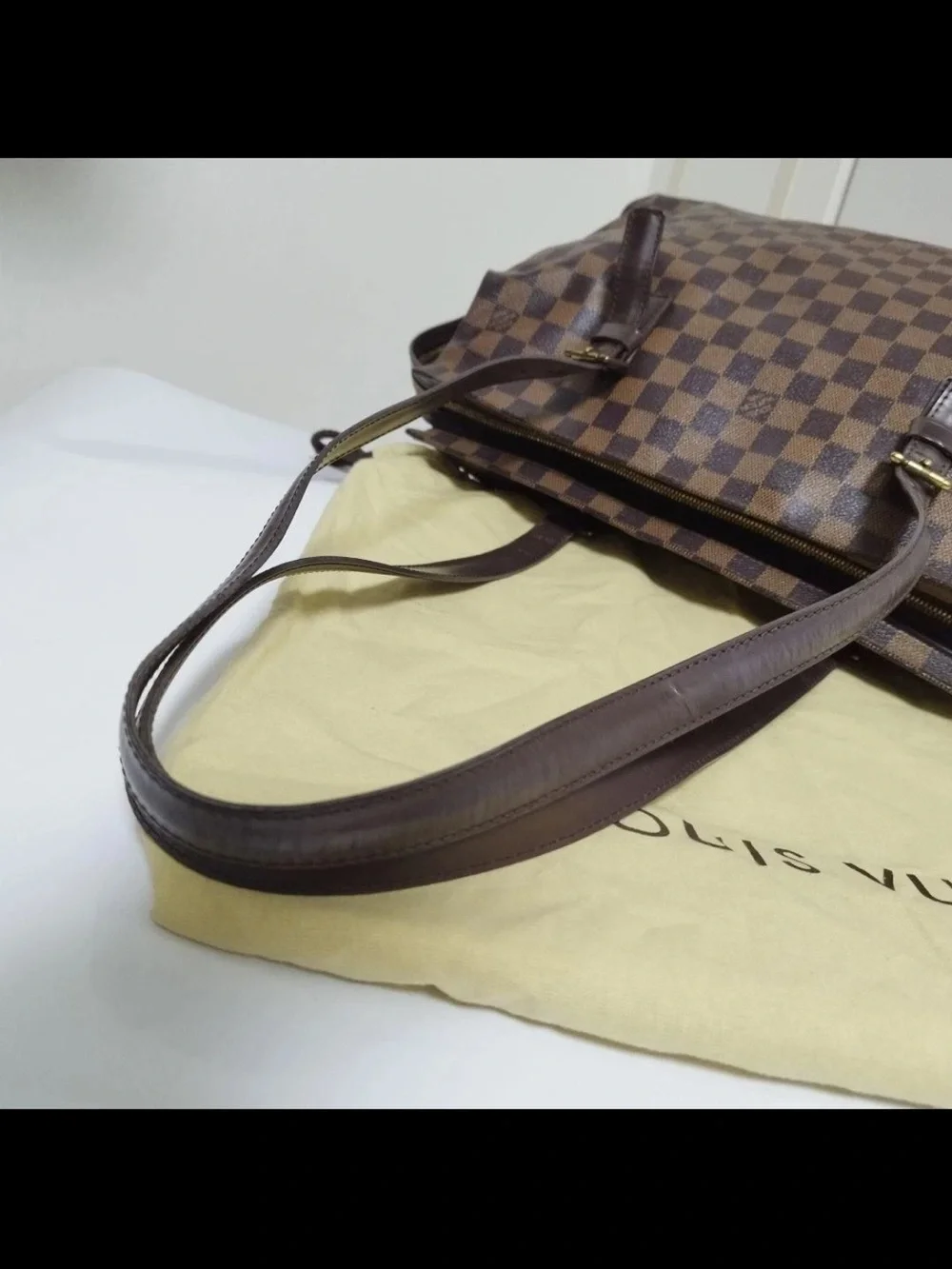 Louis Vuitton Brown Checkered Shoulder Tote